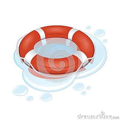 Vector lifebuoy with water Vector Illustration