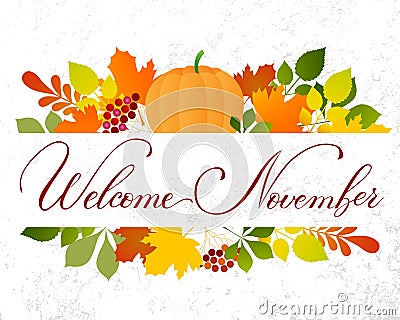 Vector lifestyle lettering hello November Vector Illustration