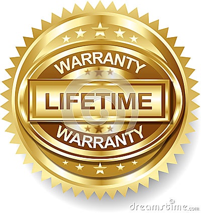 Vector Lifetime Golden warranty label tag Vector Illustration