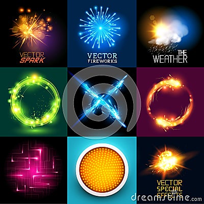 Vector Light Effects Collection Vector Illustration