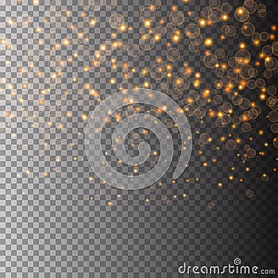 Vector light glitter particles background effect for luxury greeting rich card. Sparkling texture. Star dust sparks in Vector Illustration