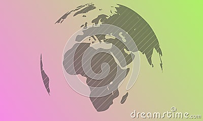 Vector Light globe and strokes for 45 degrees. Gradient bg. Vector Illustration