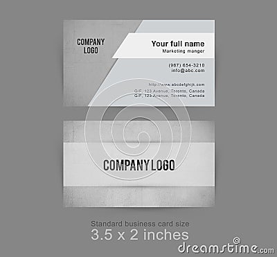 Vector light gray grungy wall modern creative and clean businesscard template Vector Illustration