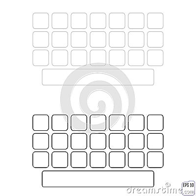 Vector light keyboard for smartphone, empty buttons Stock Photo