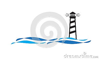 Vector of lighthouse logo Stock Photo