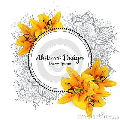 Vector lily illustration. Vector Illustration