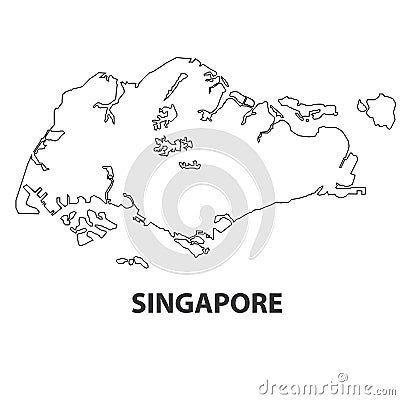 Abstract line background with Map of Singapore vector in eps.10 Vector Illustration