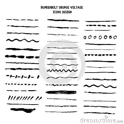 Vector line grunge sketch border. Hand Drawn Brush pen stroke Vector Illustration