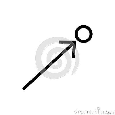 Vector line icon direction arrow to point navigation graphic shows the way on a map. Marker on the street marks the location of Vector Illustration
