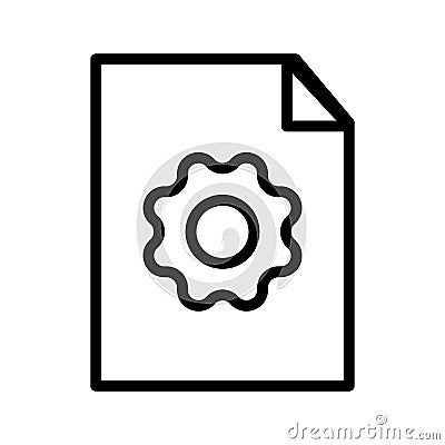 Vector line icon with gear outline symbol represents a setting for technology and computer support. Editable stroke of a linear Vector Illustration