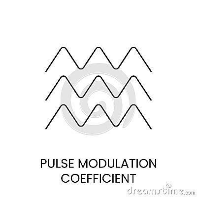 Vector line icon representing flicker or pulsation coefficient Vector Illustration