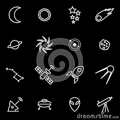 Vector line space icon set Stock Photo