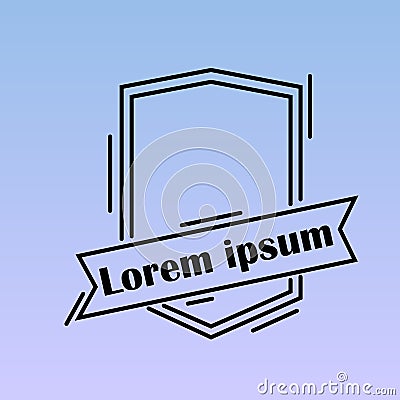 Vector linear art emblem shield Vector Illustration