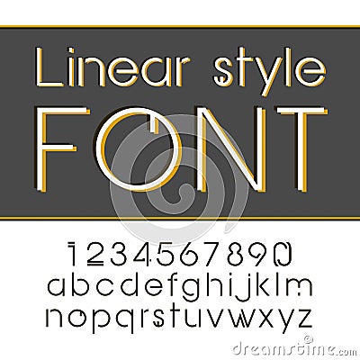 Vector linear font - simple and minimalistic alphabet in line style Vector Illustration