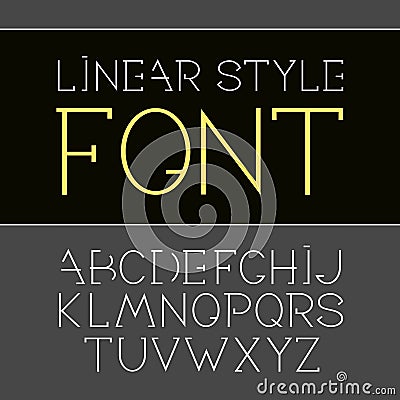 Vector linear font - simple and minimalistic alphabet in line style Vector Illustration