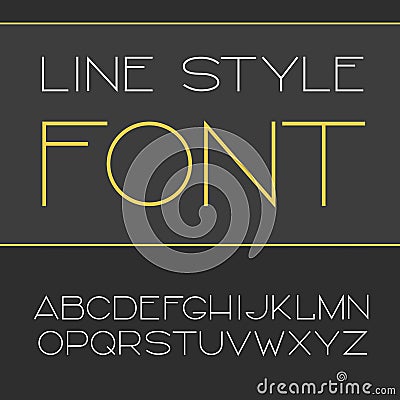 Vector linear font - simple and minimalistic alphabet in line style Vector Illustration