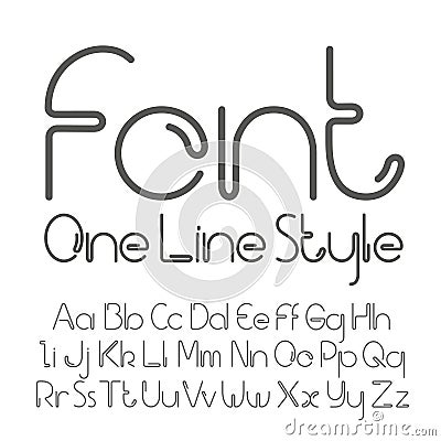 Vector linear font - simple and minimalistic alphabet in line style Vector Illustration