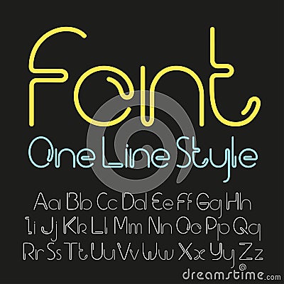 Vector linear font - simple and minimalistic alphabet in line style Vector Illustration