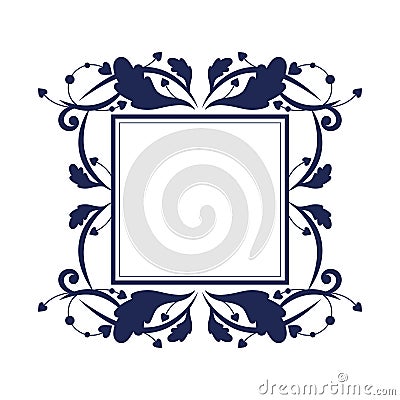 Vector linear frame or square, rectangle border. Vector Illustration