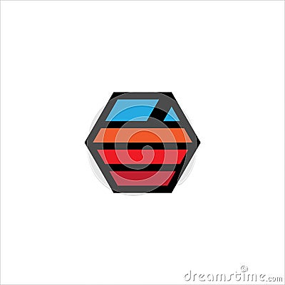 Vector linear hexagon logos and design elements abstract icons Vector Illustration
