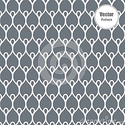 Vector linear ornament. Modern background. Geometric pattern with repeating wavy lines decor with pointed oval and drop water Vector Illustration