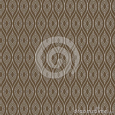 Vector linear ornament. Modern background. Geometric pattern with repeating wavy lines with pointed oval. Vector Illustration