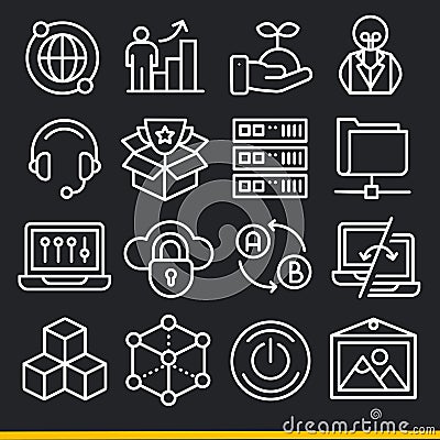 Vector lines icons pack collection Vector Illustration