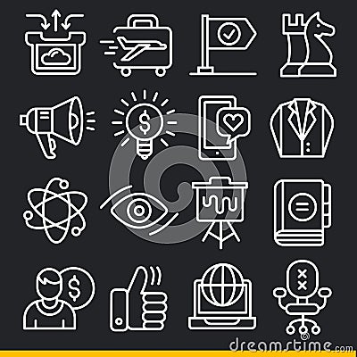 Vector lines icons pack collection Vector Illustration