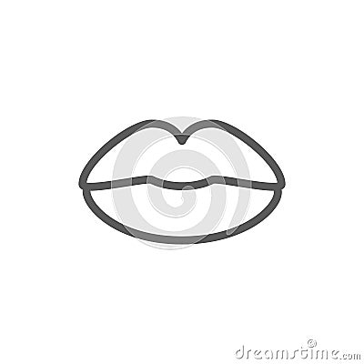 Lips line icon. Vector Illustration