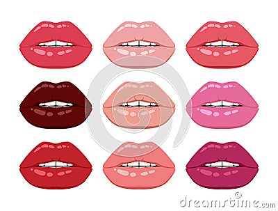 Vector lips with makeup Vector Illustration