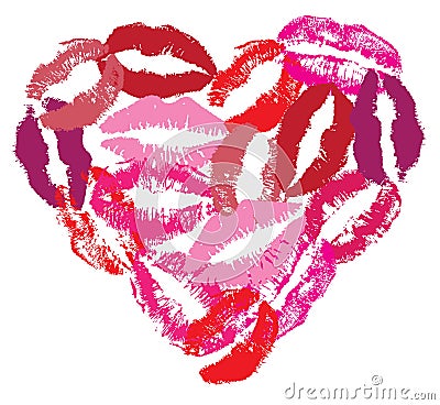 Vector lipstick heart Vector Illustration