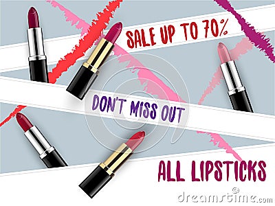 Vector Lipstick Package Design Vector Illustration