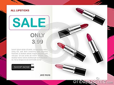 Vector Lipstick Package Design Vector Illustration