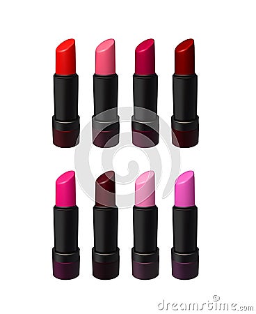 Vector lipstick set on white background. Beauty illustration Vector Illustration