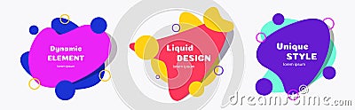 Vector liquid banner set flat style Vector Illustration