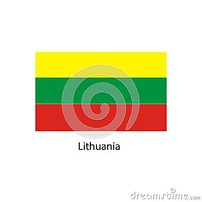 Vector Lithuania flag, Lithuania flag illustration, Lithuania flag picture, Vector Illustration