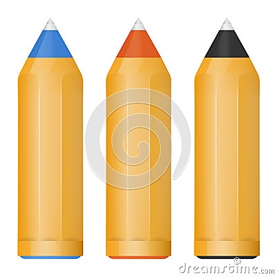 Vector little black, red and blue ball pens Vector Illustration