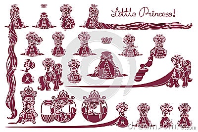 Vector Little Princess collection Vector Illustration