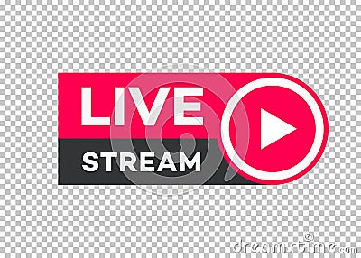 Vector live stream icon flat style Vector Illustration