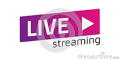 Vector Live Stream sign, emblem, logo. Color gradient. Flat mate Vector Illustration