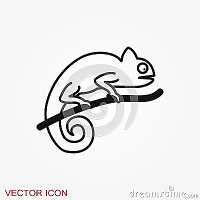 Vector Lizard icon on white background, Vector gecko Stock Photo