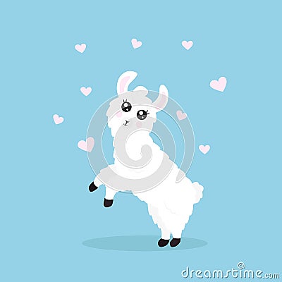 Vector, llama or alpaca. Flat Illustration Cute eps 10 Vector Illustration