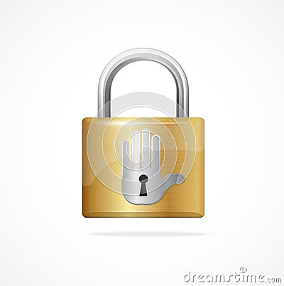 Vector locked padlock gold and Keyhole Vector Illustration