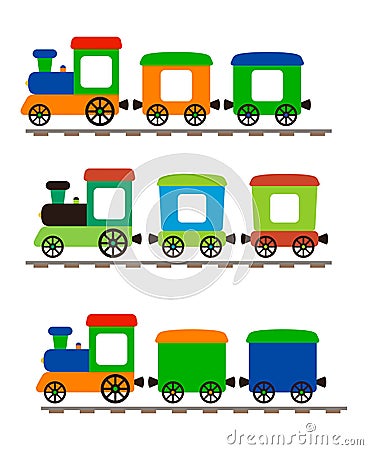 vector locomotive and wagons toy train for kids Vector Illustration