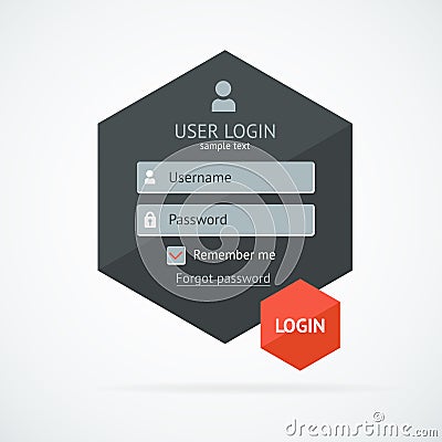 Vector login form page Vector Illustration