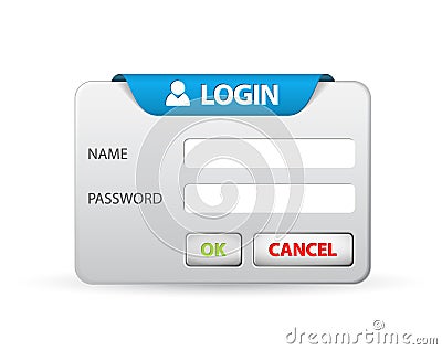 Vector login form template Vector Illustration