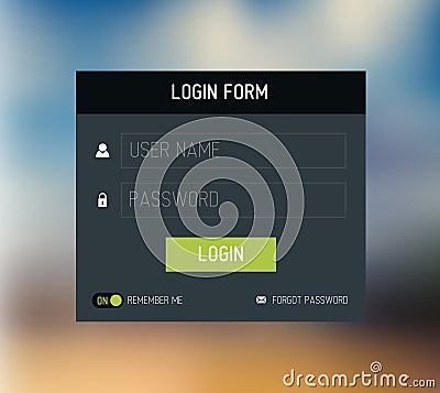 Vector login form template / design Vector Illustration