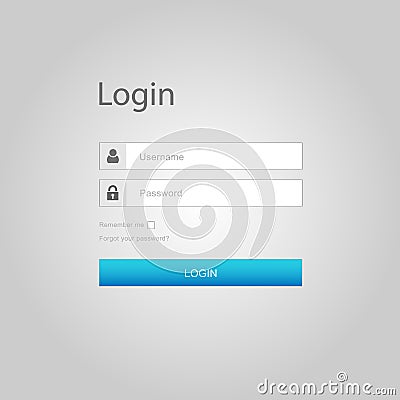 Vector login interface - username and password Vector Illustration