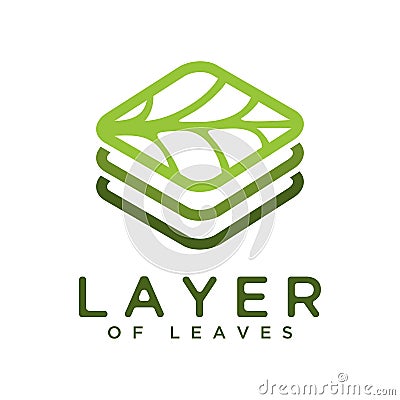 Vector logo abstract layered leaves Vector Illustration