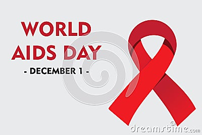 vector logo background aids poster red ribbon international world aids day illustration Vector Illustration